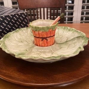 Vintage Fitz & Floyd “CARROT” Chip & Dip